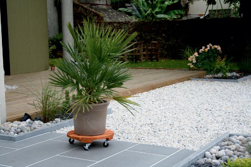 Support à roulettes bois rond 