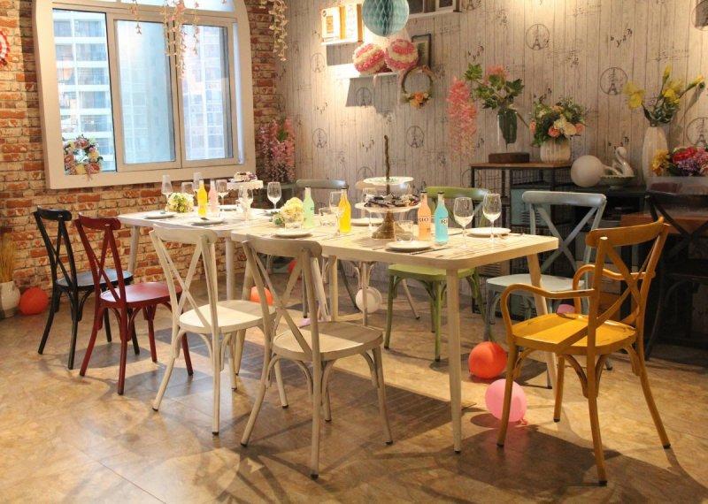 Lot de 4 Chaises - Empilables, Aluminium Vintage - CROSS_1