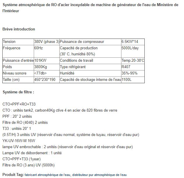 A30 - Fontaines à eau atmosphériques Yueqing Kemao - Capacité 2 litres/h - Certification CE IEC RHOS_1