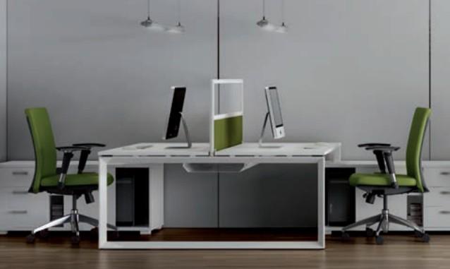 Cloison frontale haute pour bureaux Bench - Mobel Linea - 140, Argent_1