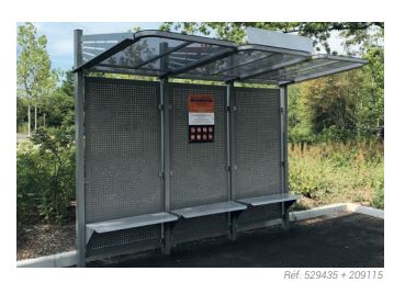 Station bus conviviale® avec bardages en acier, vitrage PMMA anti-UV et options modulaires - Jesignale_1