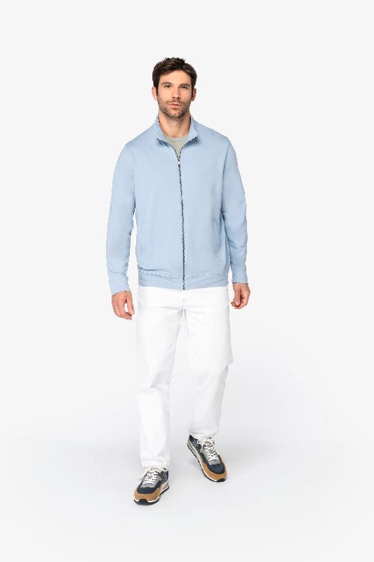 Sweat-shirt écoresponsable zippé en modal homme - Col montant - Réf : NS427_1
