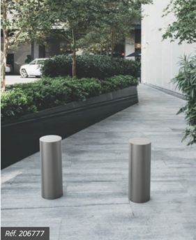 Borne inox - tube en acier inoxydable 304 brossé Ø 154 et 220 mm - épaisseur 2 mm - pommeau inox brossé_1