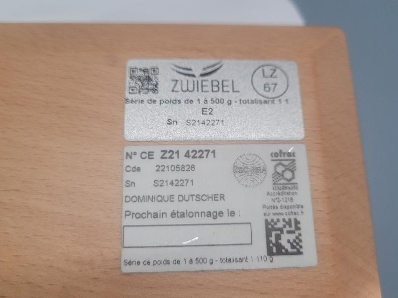 Coffret de 12 poids E2 de 1 g à 500 g - ZWIEBEL_1