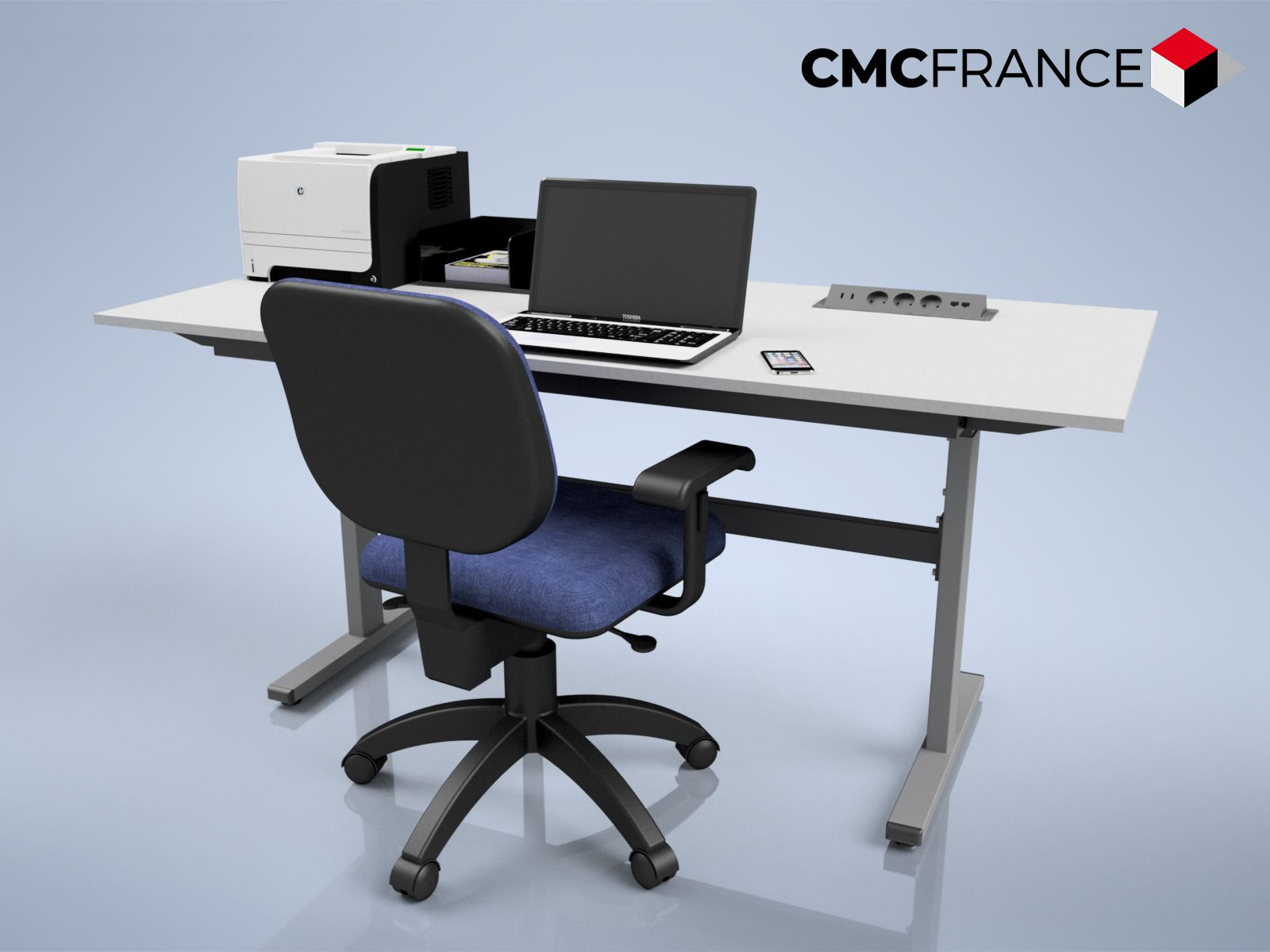 Table de travail Ergoflex - robuste, réglable en hauteur mécanique ou électrique - usage industriel et bureautique_1