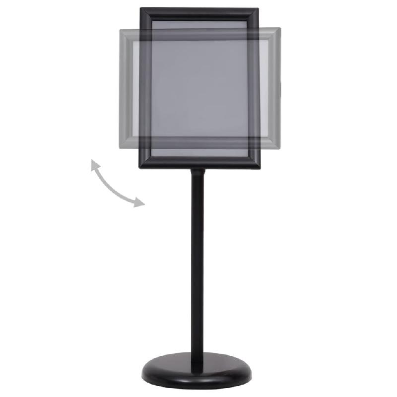 Vidaxl support d'affiche a3 sur pied noir alliage d'aluminium 51206_1