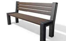 Banc public en plastique recyclé - Design sobre et contemporain - Longueurs 165 et 195 cm - HYDE PARK - ADS EQUIPEMENTS EURL_1