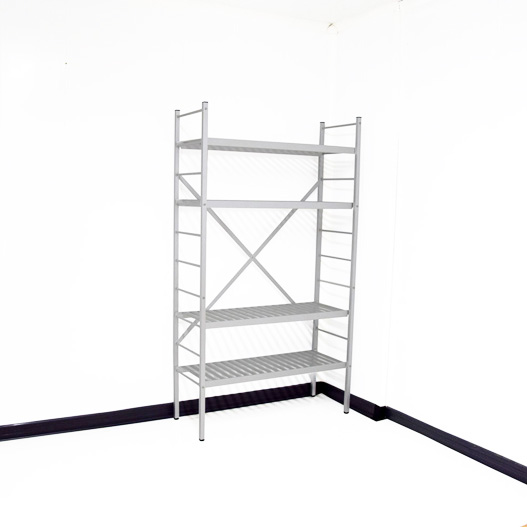 Base de rayonnage alimentaire en aluminium anodisé - 1450 mm - tablettes grilles_0