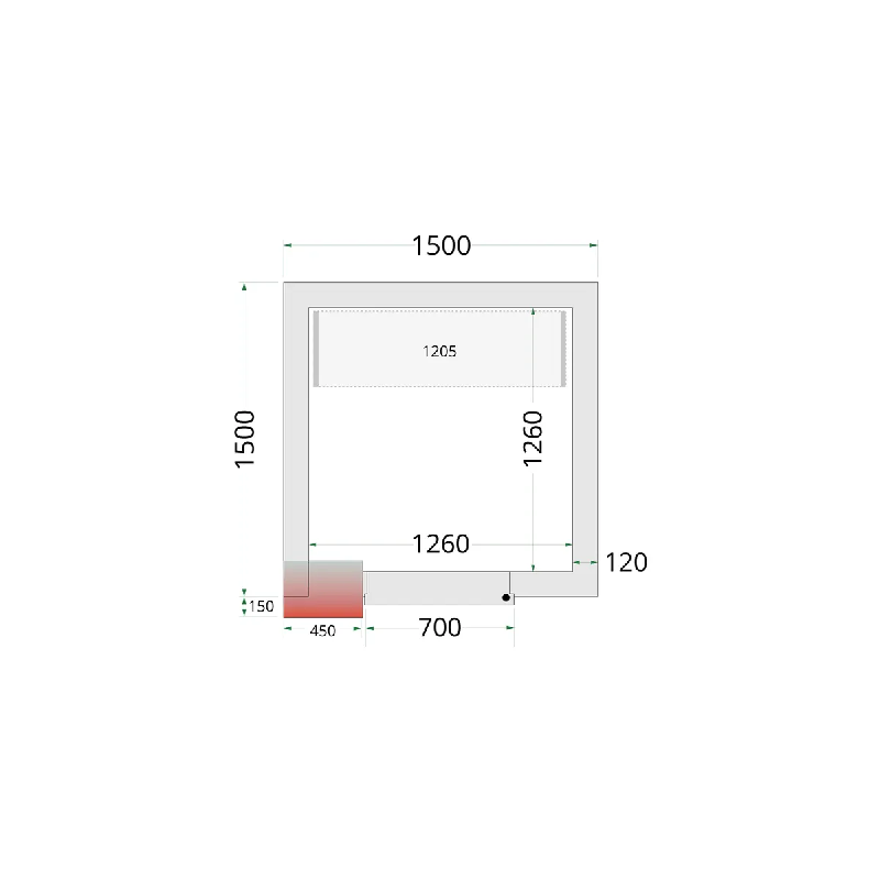 Chambre froide négative CRNF1515 Blanc 1500 x 1500 x 2200 mm TEFCOLD_1