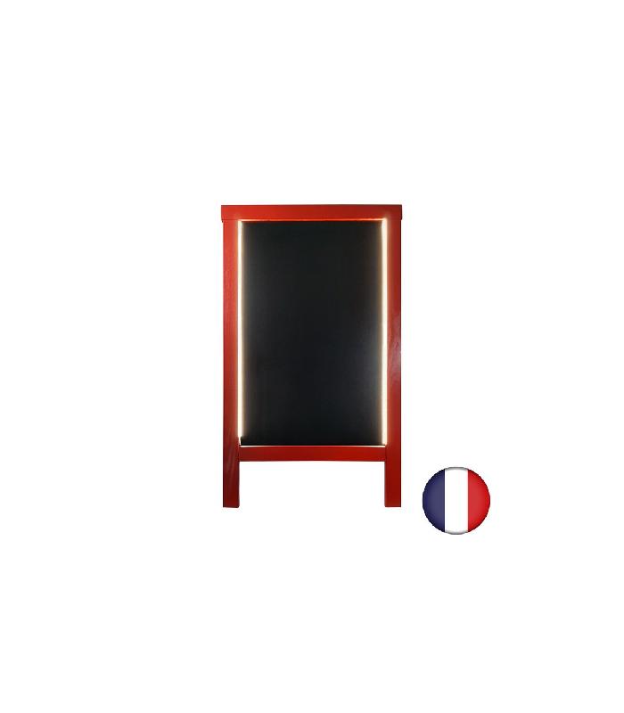 Chevalet stop trottoir en bois avec éclairage LED - 127 x 75 cm - Référence : LSTF38RV+LED_1