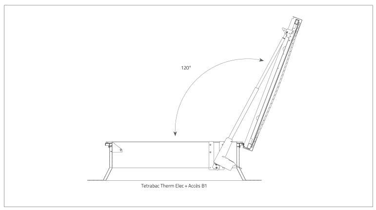 Lanterneau coupole Tetrabac Therm Elec + Accès - Embase en polyester - Double vitrage - 110 x 110 cm_1