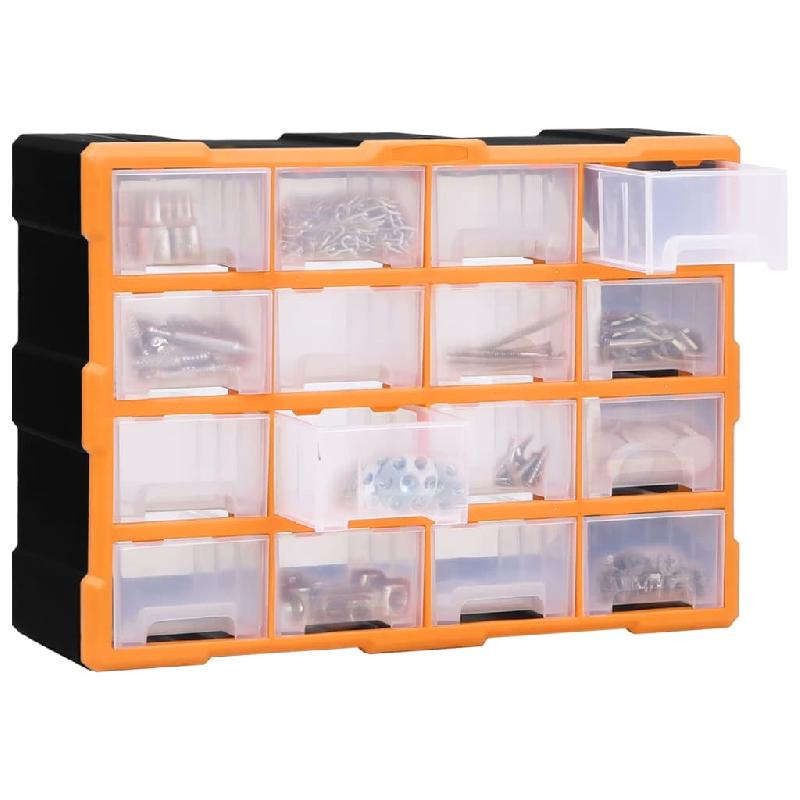 Vidaxl organisateur multi-tiroirs avec 16 tiroirs centraux 52x16x37 cm 149601_1