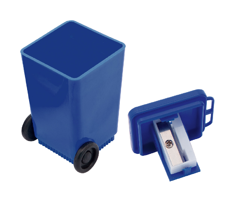 Taille-crayon en forme de container poubelle - Couleur bleue - Poids 19g_1