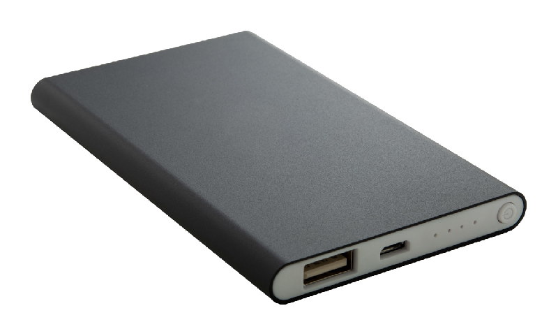Power bank en aluminium - 4000 mAh - Câble micro USB inclus - Couleur noire_1