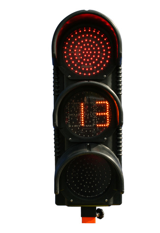 Feux tricolores de chantier Diabolux - jeu de 2 avec décompte de temps, autonomie 3 semaines, optiques LED grand angle_1