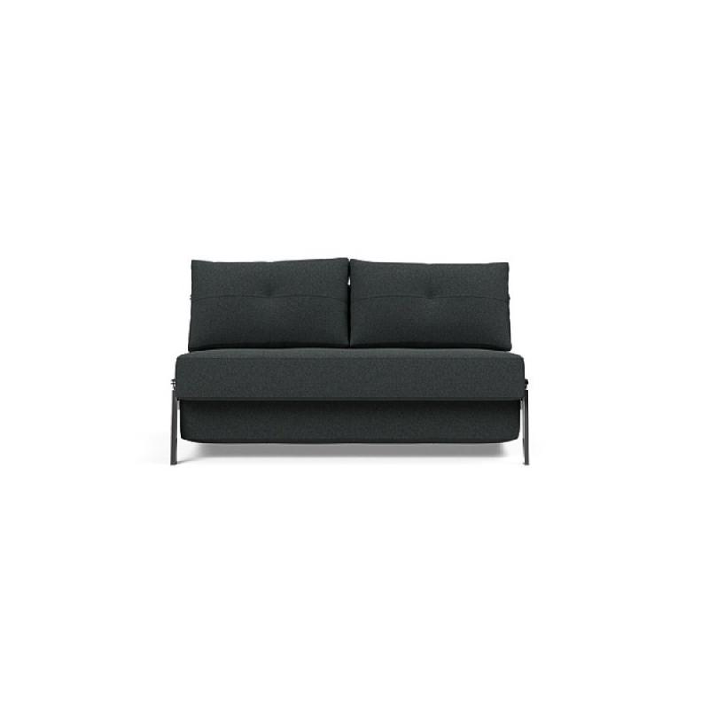 Innovation Living - Canapé design Cubed 02 Chrome convertible 200x160 cm - Tissu bouclé Black Raven_1