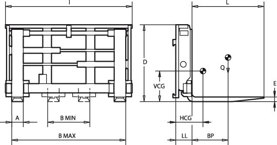 Sf-f - écarteurs et ajusteurs de fourche - Bolzoni Auramo - capacité 4000 à 8000 kg avec déplacement latéral intégré_1