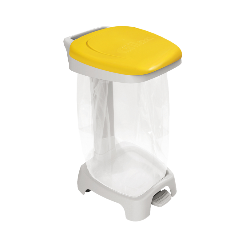 Support sac 120L avec couvercle Gilac - Jaune_1