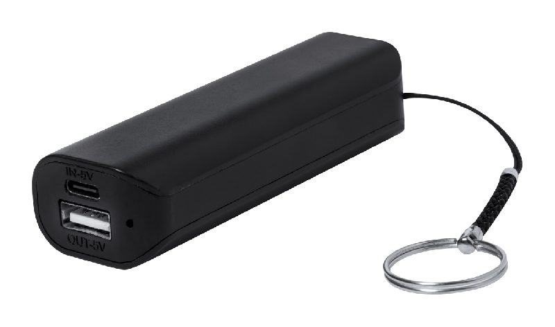 Power Bank USB en plastique ABS - Batterie 1200 mAh - Porte-clés en métal - Ports USB et USB-C_1
