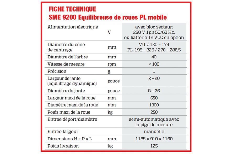 Equilibreuse de roues pl mobile pour jantes de 8'' à 26'' sme 9200_1