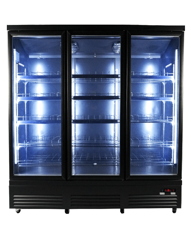Réfrigérateur 3 portes en verre noir ceb-1600r bl l1880 7526.0110 COMBISTEEL_1