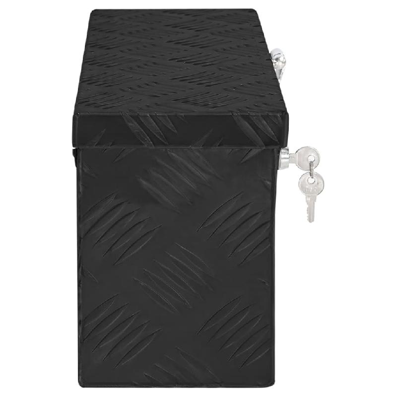 Vidaxl boîte de rangement noir 50x15x20,5 cm aluminium 152247_1