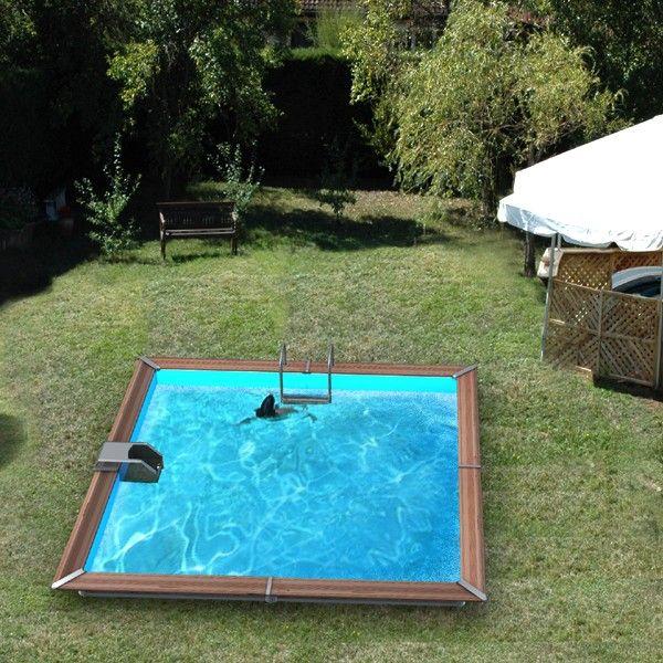 Piscine bois carrée Egine 3,70 x 3,70 x H. 1,47 m - montage facile et filtration incluse_1