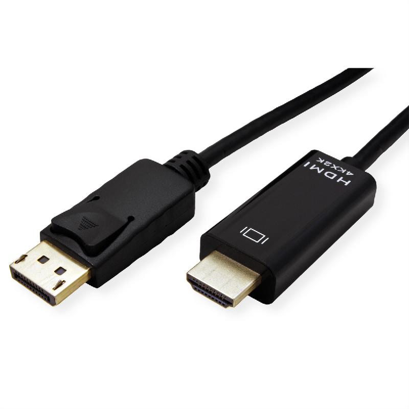 Roline câble displayport dp - uhdtv, slim, m/m, noir, 1 m_1