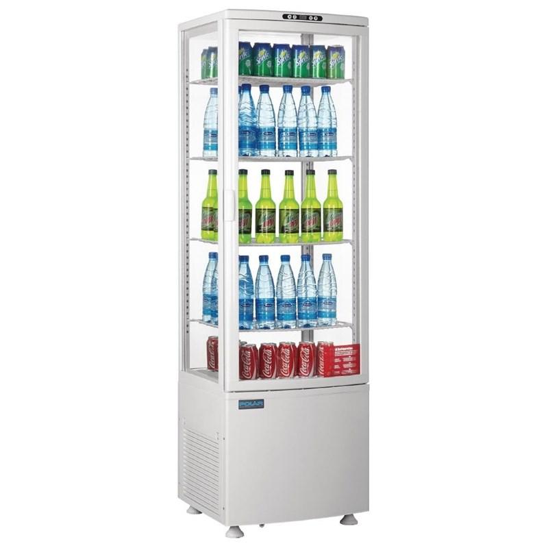 Vitrine réfrigérée panoramique avec porte incurvée - série C - blanche 235L - Polar - CX575_1