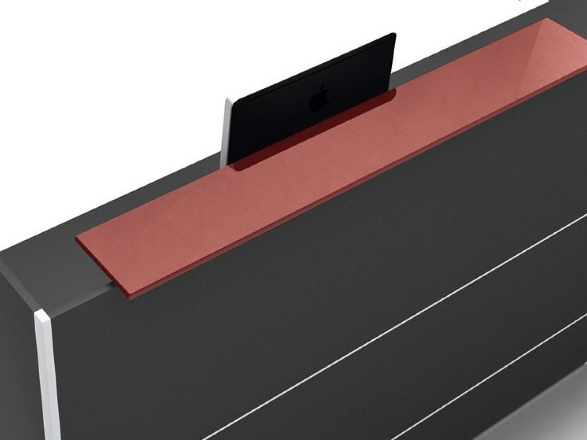 Banque d'accueil linéaire et contemporaine - YO - Design moderne, modulaire et personnalisable_1