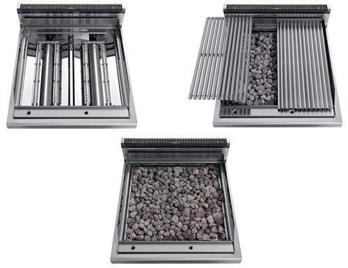 Grill à gaz à pierre de lave - 14 kW - Grille inclinable - Soubassement avec 2 portes incl.  - Mario 700 | GGM -GLK873C-GK866T_1