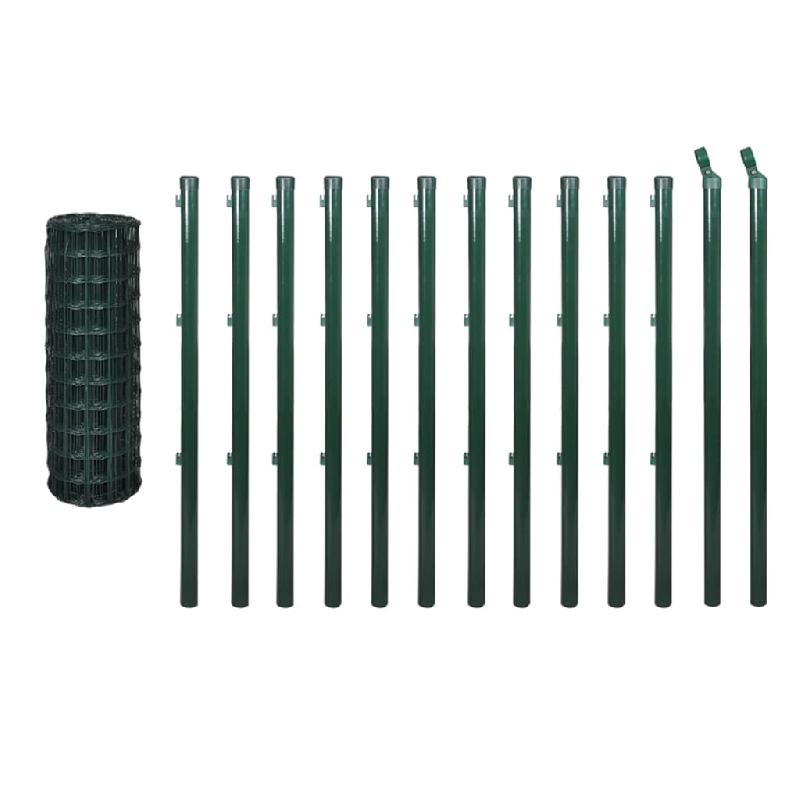 Vidaxl clôture euro acier 25x1,5 m vert 140571_1