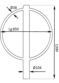 Arceau Norea - Mobilier inox pour ville harmonieuse - Hauteur 1200mm - Fixation par scellement ou platine_1