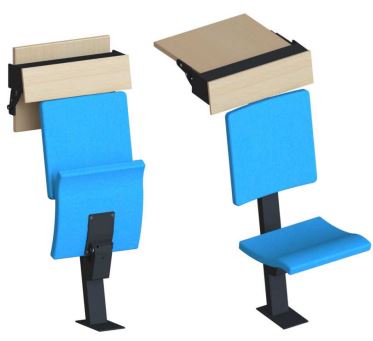 Fauteuil  d'amphithéâtre à piétement central en acier avec assise rabattable - REEVES._2