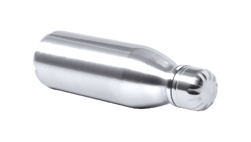 Gourde en aluminium - forme bouteille - 550 ml - couleur argentée - poids 88 g_1