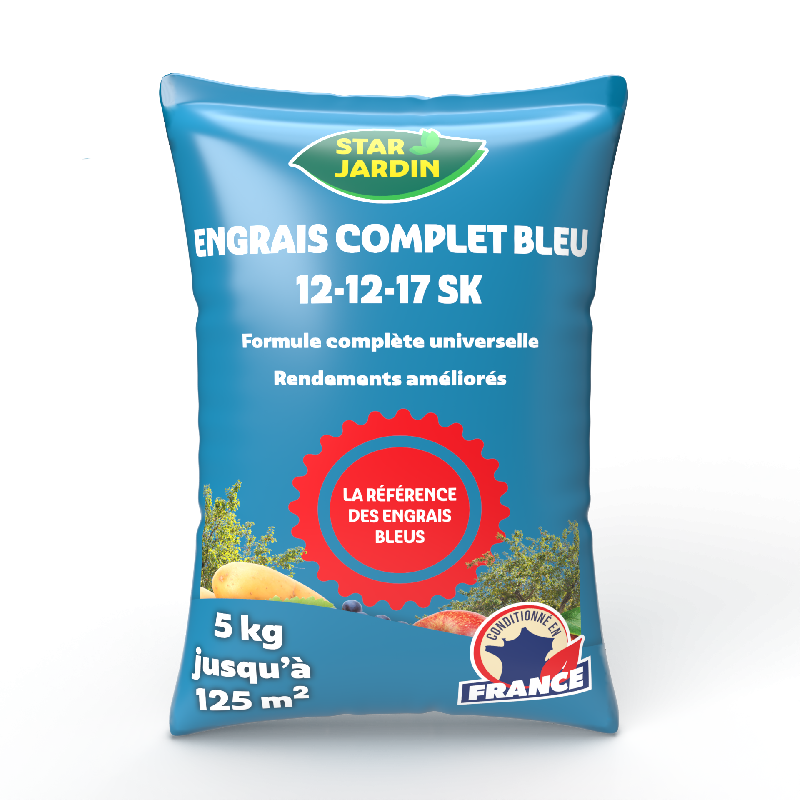 Engrais complet bleu - Sac de 5 kg - NPK 12-12-17SK + 2% MgO - Pour toutes cultures_1