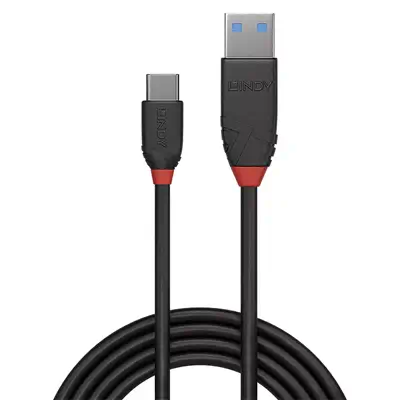 LINDY 0.5m USB 3.1 Type A to C Cable 3A Black Line_1