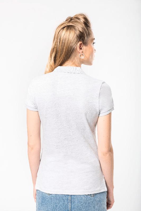 Polo vintage manches courtes femme - Réf: KV2207 - Kariban - 100% coton, maille piquée, aspect vieilli, sans étiquette de marque_1