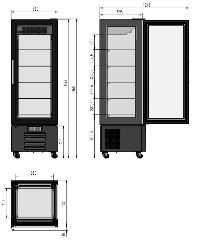 Vitrine de pâtisserie réfrigérée l1950mm 400l 7450.0845 COMBISTEEL_1