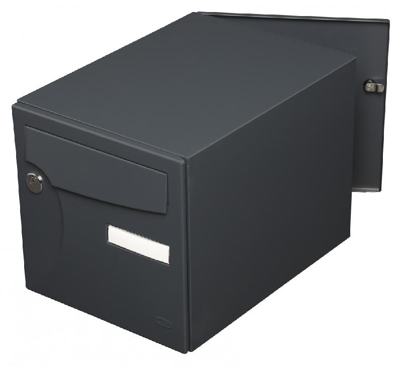 Boîte aux lettres normalisée 2 portes extérieur RENZ Animation - acier anthracite mat - anti-vandale grade 2 - homologuée La Poste_1