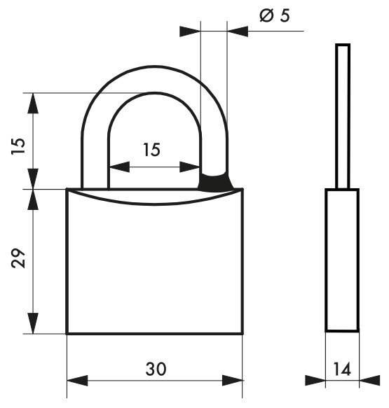 Cadenas à clé Mach 3 - 30 mm - Corps laiton monobloc - Anse en acier inoxydable - Sécurité optimale_1