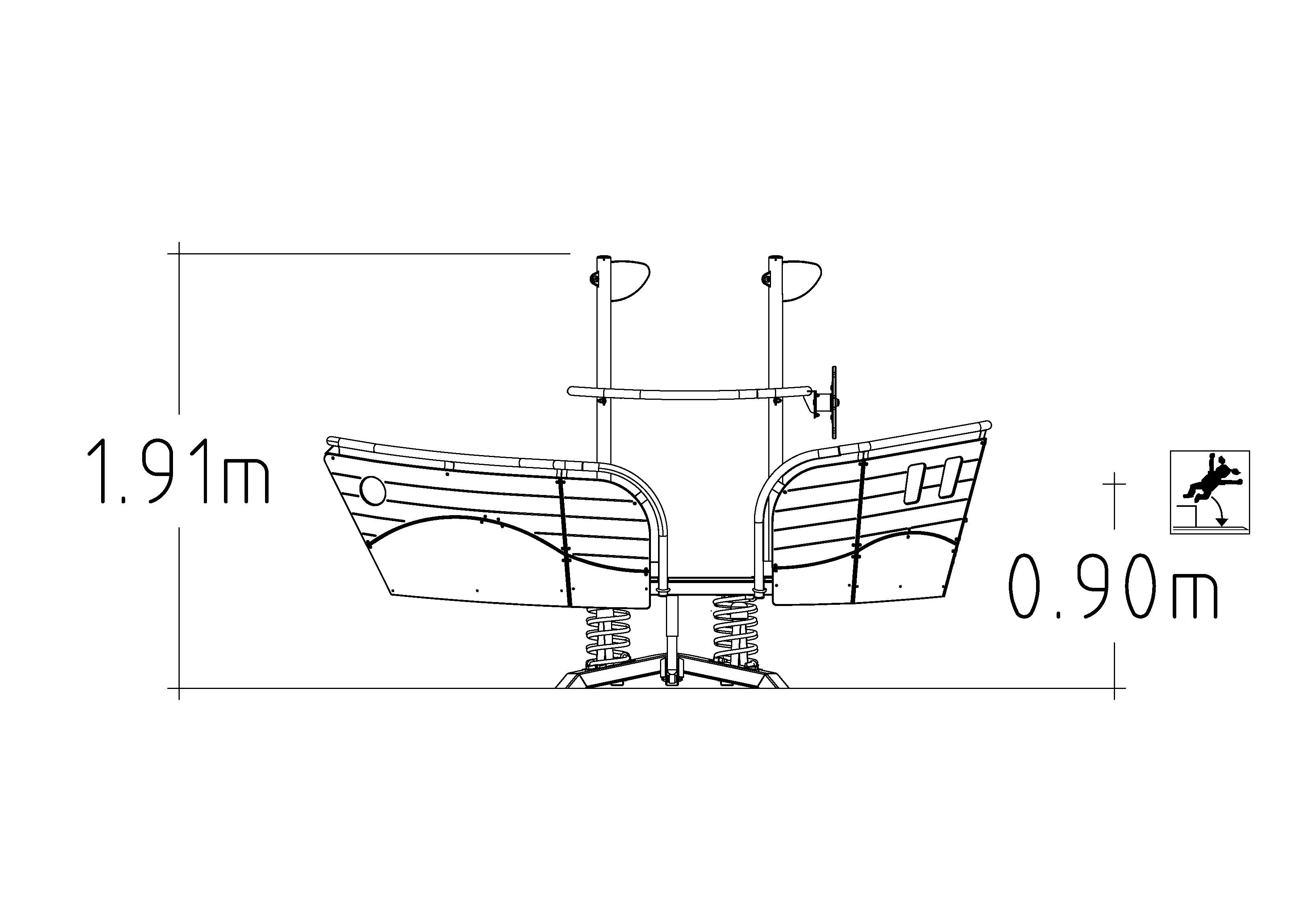 Jeu sur ressort Bonnie, 6 places pour aires de jeux - réf 8057394 - Hags_1