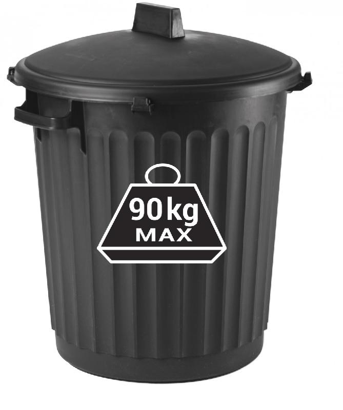 Poubelle de rue EDA 80 litres - en polypropylène avec couvercle plat - 67 x 51 x 51 cm_1