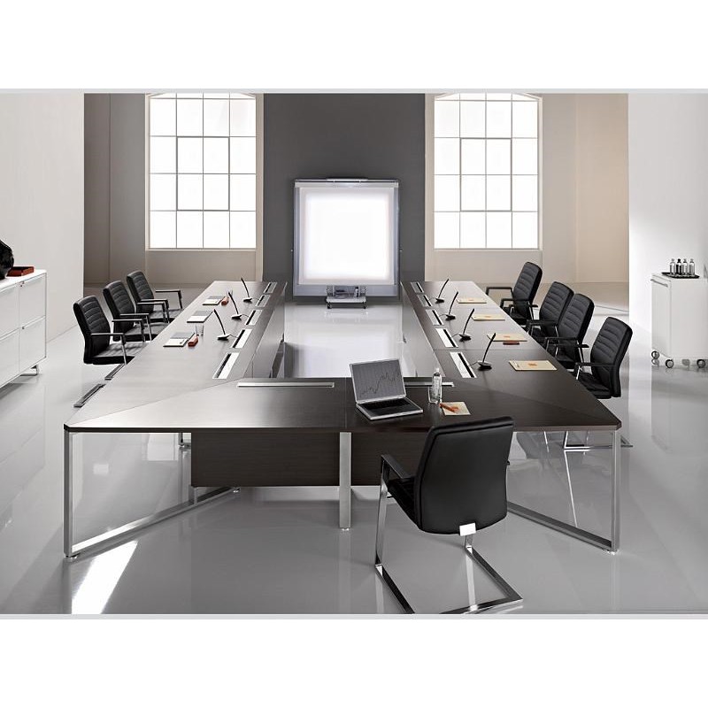 Table de réunion I-MEET - Plateau verre - 320x320 cm - Fabricant LAS - Référence IME_03_1