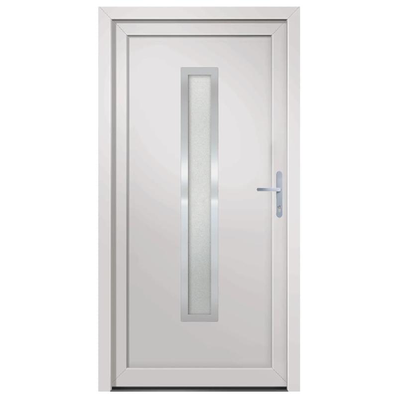 Vidaxl porte d'entrée blanc 98x190 cm pvc 3187892_1
