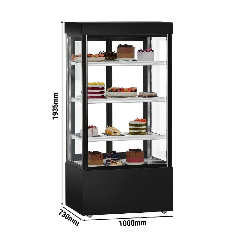 Vitrine réfrigérée pour pâtisserie MADRID - 1000 mm - 3 étagères - Noir_1