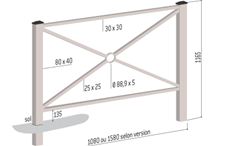 Barrière PAGODE - Design universel, discret et efficace, en acier peint sur zinc - Longueurs 1080 ou 1580 mm_1