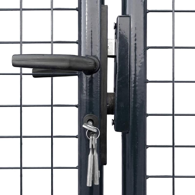 Vidaxl portail en maille de jardin acier galvanisé 400 x 200 cm gris 143379_1
