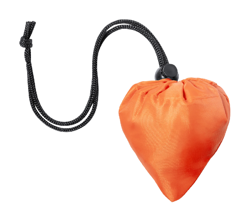 Sac shopping pliable en polyester RPET - labélisé RPET - couleur orange - 34g_1