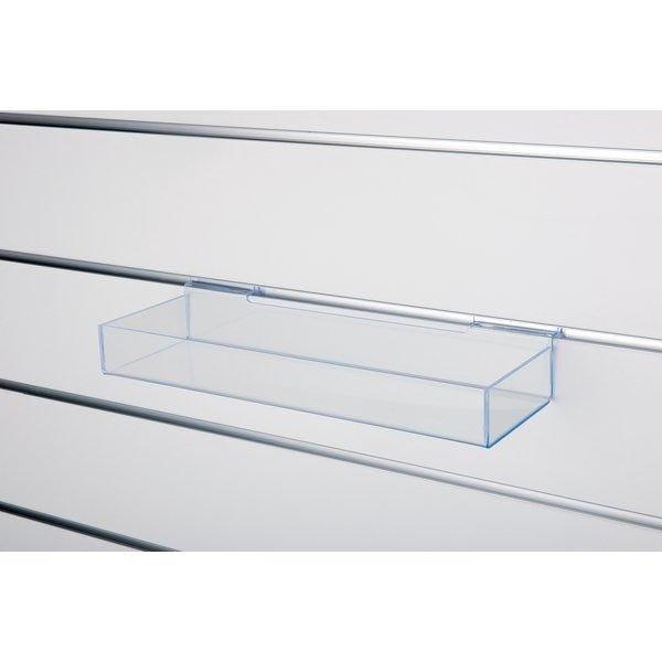 Bac 1 compartiment - 400x130x50mm - Polystyrène transparent - Pour petits produits ou flyers_1